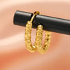 6pcs Stainless Steel Round Embossing Ear Rings Pvd Gold Plated Korean Earrings Hoops Earring for Women Female Girls Metal - Image 4
