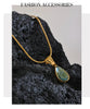Stylish Green Glass Crystal Water Drop Pendant Necklace for Women 316l Stainless Steel Cast Gold Color Jewelry - Image 15