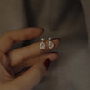 Pearl Look Drop Earrings with Clear Stone Accents in Gold Tone or Silver Tone - Image 12
