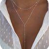 Gold Color Y-Shaped Pendant Necklaces For Women Girls Cubic Zirconia Long Tassel Dangle Choker Jewelry Gift - Image 7