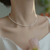Vintage White Pearl Chain Choker Necklace for Women Elegant Simple Glass Bead Necklace Wedding Jewelry Gifts - Image 8