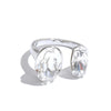 Multi Color Stainless Steel Oval K9 Crystal Adjustable Ring for Women Gold Color Pvd Plated Shiny Jewelry - Image 12