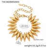 Stainless Steel Chunky Choker Bracelet Set For Women Gold Plated Shuttle Beads Handmade Hyperbole Short Necklace Bracelets - Image 12