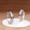 Silver Crystal Zirconia Hoop Earrings for Women Simple Double Ring Circle Earrings Punk Jewelry Party Gifts - Image 8