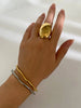Stainless Steel Oval with a Cold and Elegant Surface, High-Quality, Exaggerated and Ring for Women - Image 4