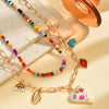 Bohemian Multilayer Beaded Necklace with Heart Charm - Image 4