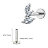Titanium 16G Cluster Marquise CZ Tragus Helix Stud Conch Lobe Rook Cartilage Leaf Climber Flat Back Labret - Image 19