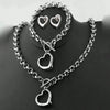 Aomogo Set Love Stainless Steel Bracelet Earrings Necklace Pendant Set Women's Daily Goods Party Favors - Image 7
