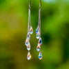 Crystal Water Drop Tassel Earrings for Women Temperament Colorful Long Earrings Bridal Wedding Party Jewelry Gifts - Image 1