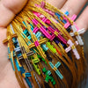 Hand-Woven Macrame Cross Bracelet Adjustable Bohemian Style Jewelry for Women Girls - Image 2