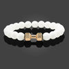 Black Volcanic Lava Stone Dumbbell Bracelet Black Matte Beads Bracelets For Women Men Fitness Barbell Jewelry - Image 3