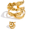 Stainless Steel Layered Hollow Large Wide Statement Bracelet Bangle Set Stainless Steel Pvd Plated Jewelry - Image 8
