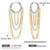 Hiphop Rock Multi Layer Chain Pendant Earrings Two-tone Mix Color Circle Huggies Ear Hoops Everyday Versatile Jewelry - Image 9