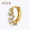 Constellation Zircon Hoop Earring Silver Piercing Unique Design Jewelry Unisex Versatile Earring - Image 1
