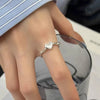 Silver Open Finger Ring Punk Heart Irregular Geometric Stackable For Women Girl Jewelry Gift - Image 17