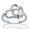 1 Pieces Rhinestone Inlaid Alloy Double Heart Hollowed Out Ring Minimalist Women's Temperament Bracelet - Image 7