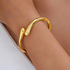 Adjustable Teardrop Cuff Bracelet in Gold-Tone or Silver-Tone - Image 1