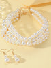 Jewelry Set For Women Elegant Charm Multi-layer Imitation Pearl Choker Necklace And Earrings Neck Accessories - Image 2