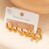 316L Stainless Steel 6 Pieces Irregular Circle Earring for Women Simple Temperamental Jewelry Gifts - Image 4