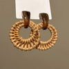 Vintage Brown Round Rattan Weave Earrings For Women Exaggerated Large Circle Geometric Earrings Jewelry Accessories - Image 5