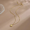 1pcs Gold-color Necklace Ms Simple Peach Heart Engraved Love Collarbone Chain Holiday Gifts - Image 3