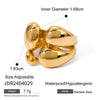 Statement Two Tone Ring Gold Color Plated Stainless Steel Double layered Smooth Ring Stackable Ring Women's J - Image 7