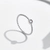 Bezel Setting Ring Silver Beads Stackable Finger Rings For Women Lab Diamond Jewelry - Image 4