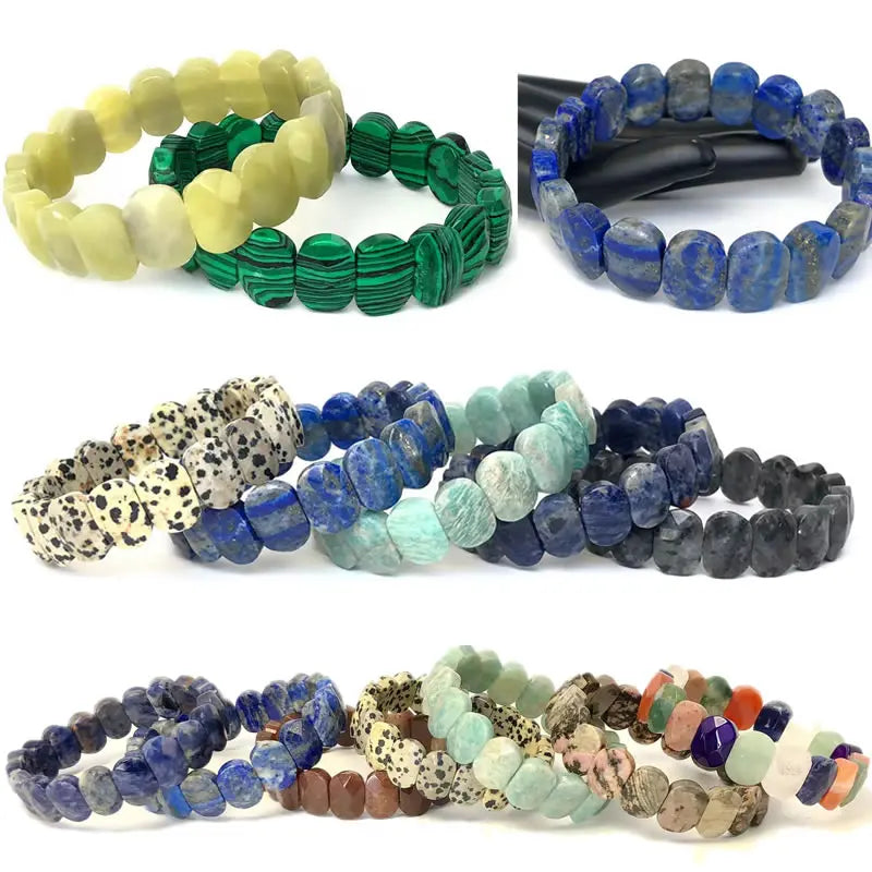 10 x 15 mm Faceted Bead Bracelet with Color Choices - Image 1