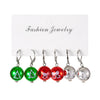 Personality Christmas Colorful Ball Drop Earrings for Women Snowflake Xmas Tree Pattern Lantern Ball Hoop Earring Accessories - Image 8