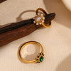 Elegant Pearl Ring 316L Stainless Steel Women's Ring Gold Plated Accessories - Image 15