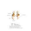 Horn Handmade Hoop Earrings for Women Resin Acrylic Imitation Pearl Drop Stainless Steel Charm Jewelry Recommend - Image 6