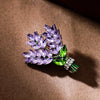 Purple Lavender Brooch Women's Brooches Crystal Rhinestone Bouquet Lapel Pins Clothing Coat Jewelry Girl Gift - Image 3