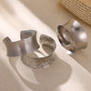 Wide Cuff Bracelet For Women Hammered Silvery Color Embossed Star Open Bangle Accessories Jewelry Party Gifts - Image 2