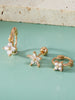 Star Flower and Bow Hoop Earring Set with Crystal Accents in Gold-Tone or Silver-Tone - Image 32