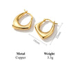 Gold Color Geometric Design Twisted Square Hoop Earrings For Women Creative Young Girls Party Wedding Jewelry - Image 12