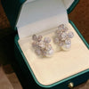 Luxuriant Flowers Earrings with Imitation Pearl Earrings for Women Wedding Party Temperament Female Jewelry - Image 2