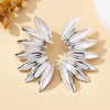 A Pair of Women's Earrings, Creative Retro Exaggerated Punk Metal Fan-Shaped Earrings, Suitable for Daily Wear and Parties - Image 5
