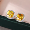 Ne'w Bright White/Yellow/Pink CZ Stud Earrings for Women Contracted Jewelry Wedding Engagement - Image 31