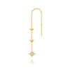 1PC Horse Eye Octagonal Star Moon Blue Zircon Tassel Chain Earring For Women Silver Classic Earring - Image 14