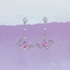 Hollow Moon Earring For Women Cute Gold-plated Pink Water Drop Zircon Heart Stud Earrings Aesthetic Jewelry Gift - Image 9