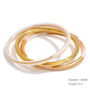 1Set 66mm 3 Round Circle Resin Overlay Minimalist Bracelet Bangle Set Gold Plated Stainless Steel Wrist Jewelry - Image 7