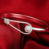 Silver Big Bangles Bracelet Cute Charms for Women Lady Jewelry Adjustment Cuff Wedding - Image 12