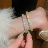 Shiny Cubic Zirconia Embellished Gold Silver Plated Bangle Bracelets for Women Party Wedding Daily Wear Jewelry - Image 20