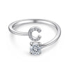 Silver Initial Rings for Women Girls, Adjustable Initial Rings Cubic Zirconia Stackable Alphabet Letter Rings Gift - Image 11