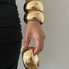 Exaggerated Punk Gold Color Chunky Wide Bangles Women Punk Heavy Metal Geometric Wide Hand Braceles Neutral Jewelry - Image 1