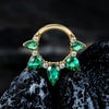 Titanium 16G Pear CZ Hinged Clicker Segment Hoop Ring 8mm/10mm Hinged Daith Clicker Septum Nose Jewelry - Image 4