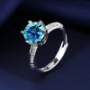 Silver Multicolor Green Ring Adjustable Open Band Women's Engagement Wedding Jewelry Gift - Image 3