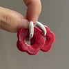 Multicolor Transparent Acrylic Resin Marbling Flower Drop Earrings for Women Gold Color Ear Buckle Jewelry - Image 8