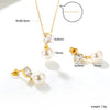Purple Cubic Zirconia Imitaiton Pearl Pendants Earring Sets For Women Stainless Steel Chain Necklace Jewelry Sets - Image 9