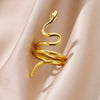 316L Gold Plated Stainless Steel Snake Rings For Women Men Open Adjustable Ring Vintage Gothic Aesthetic Jewelry - Image 8